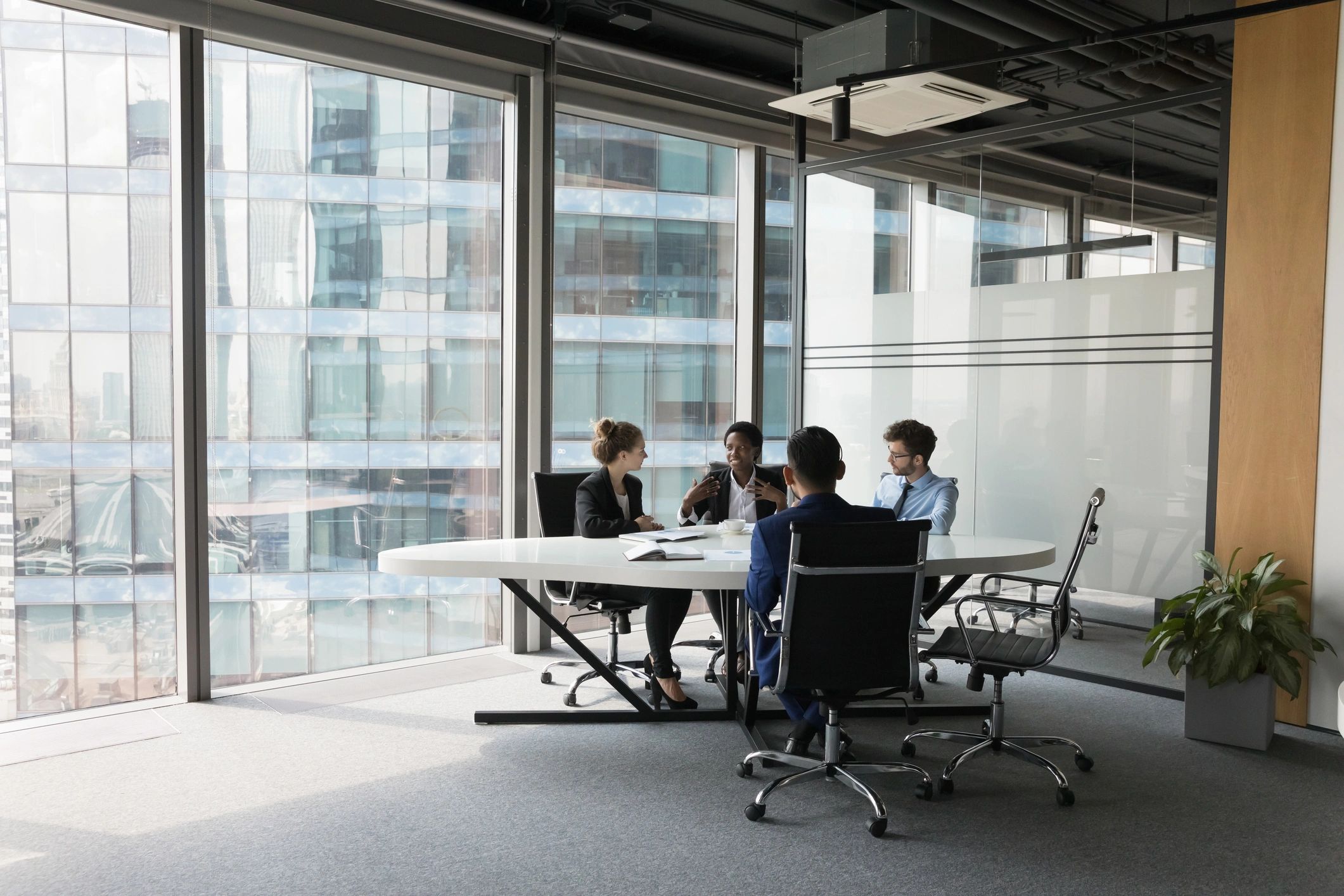 Business team in a professional office meeting